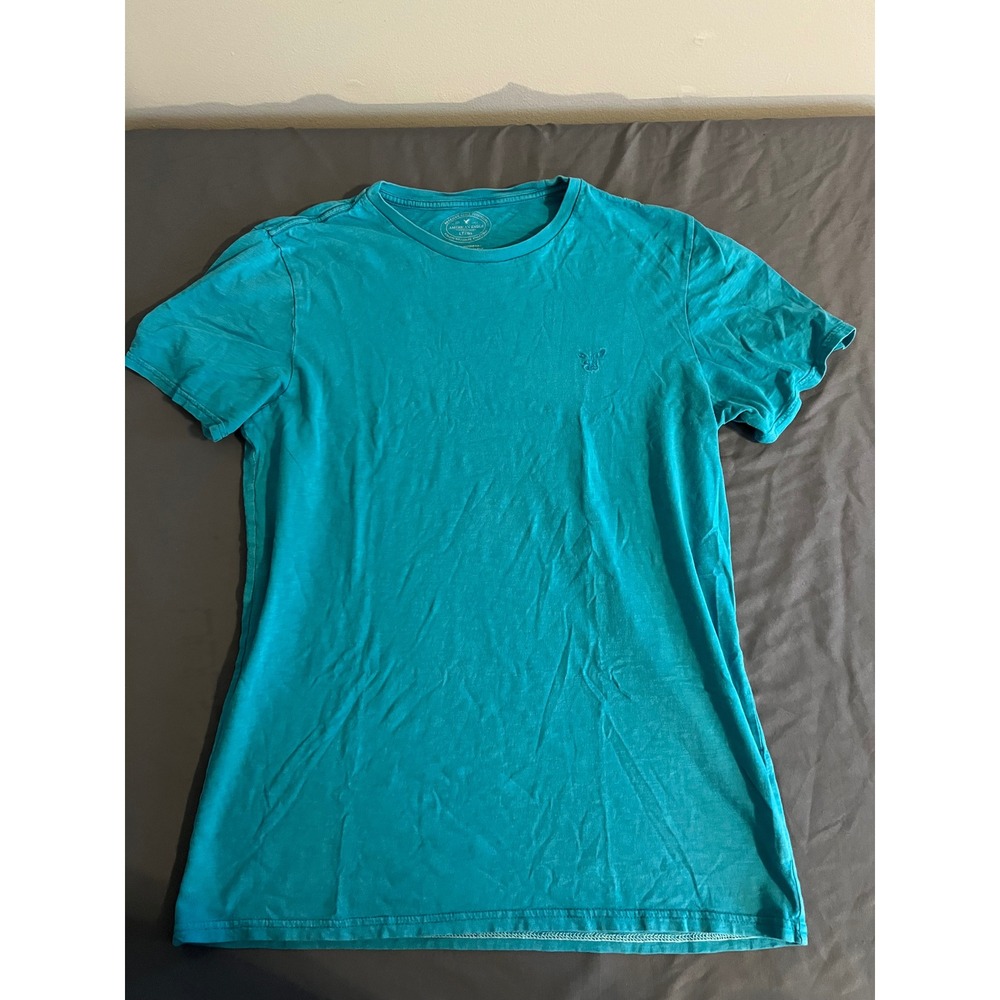 American Eagle AE Legend Tee Teal Blue Athletic Fit Short‎ Sleeve T-Shirt LT GL